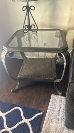 End tables silver/glass