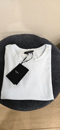 Brand New Balmain Men's Logo Light Blue Cotton T-Shirt Size M,L, XL