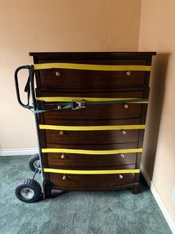Dark Wood 6-Drawer Tall Dresser