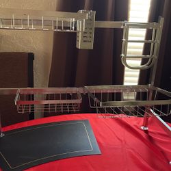 2 Tier Silver Over The Sink Dish Rack