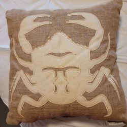 Kirklands Burlap Crab Pillow