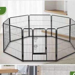 Dog Playpen | 40 Inch, 8 Panels | Heavy Duty Metal Pet Exercise Pen | Indoor Outdoor Fence Panels | Rust-Resistant, Removable, Tool-Free Setup | Anti-