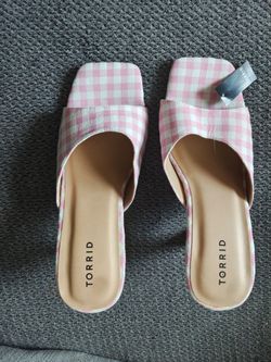 Torrid Pink Gingham Slide Mules