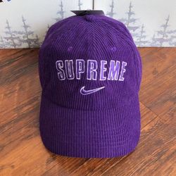 Supreme Nike Arc Corduroy 6-Panel Cap Hat Purple