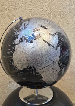 Black and Silver Decorative tabletop World Globe