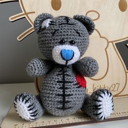 Handmade Teddy Bear With Red Heart