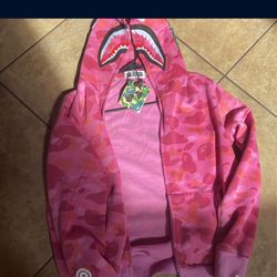 Pink bape hoodie