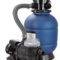 13" Sand Filter Include 0.75 HP Pump 4 Way Valve Above Ground Pool Set with Stand, Blue