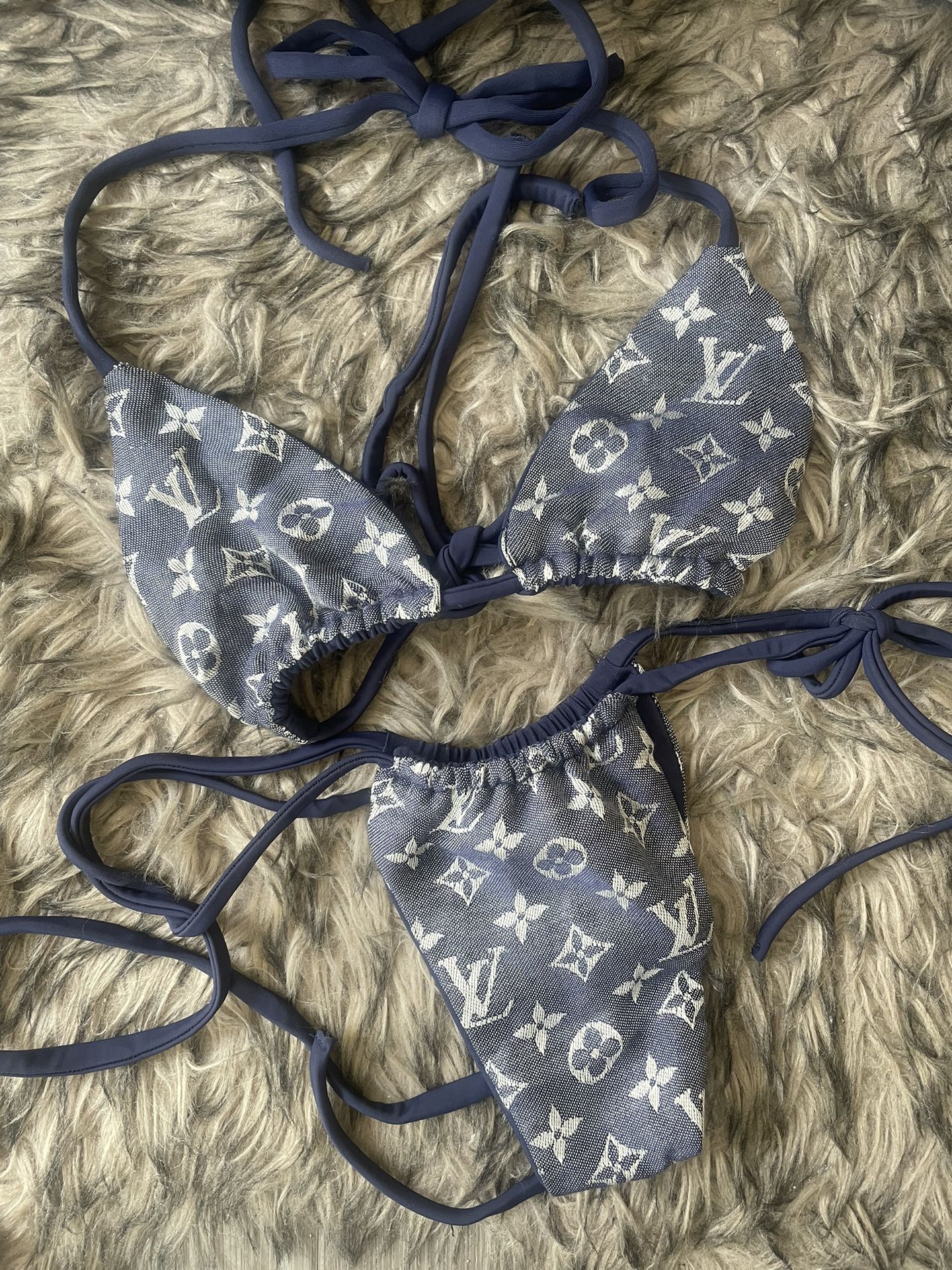 Custom LV Bathing Suits Made From Scarf for Sale in West