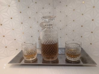 Waterford by Marc Jacobs Robert Pattern Decanter and Old Fashioned Glasses