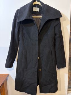 Cole Haan Signature Black Wool-Blend Coat – Size 6