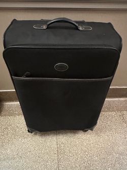 BRIC'S Large Checked Suitcase 28" Spinner - Black - Italian Luggage - Big Size