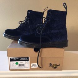 Dr. Martens 1460 Brocade Navy Suede Boots  7