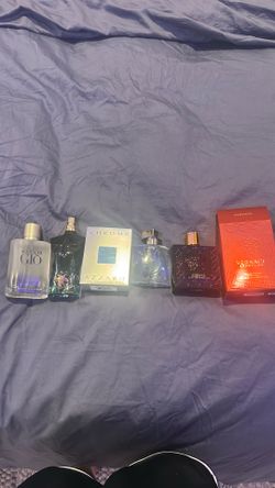 Aqua Di Gio, le beau , Azzro Crome, versase Eros flame,