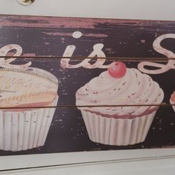 Rustic Cupcake Sign  60” Width x 16” Height