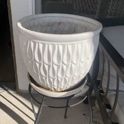 Ceramic Pot With Draining Plate