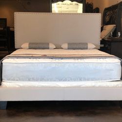Brand New Full Size Beige Bed Frame With New Mattress&Box Spring/Fast Delivery