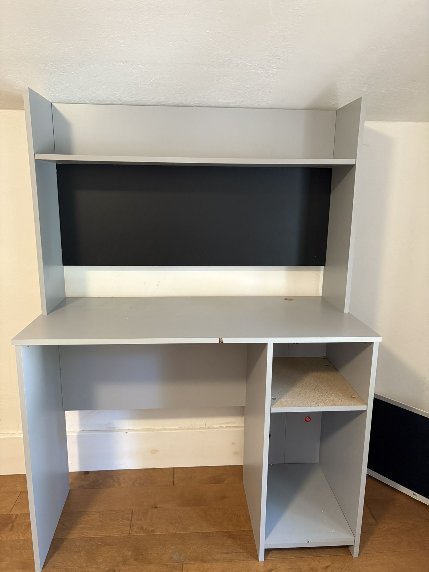 Icey Gray Desk With Chalkboard Portion
