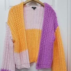 Womens Crochet Cardigan M