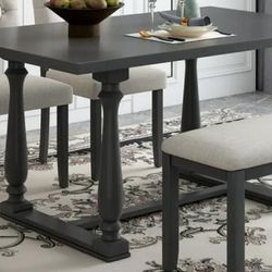 60in Dining Table Only Ristic Gray NEW 