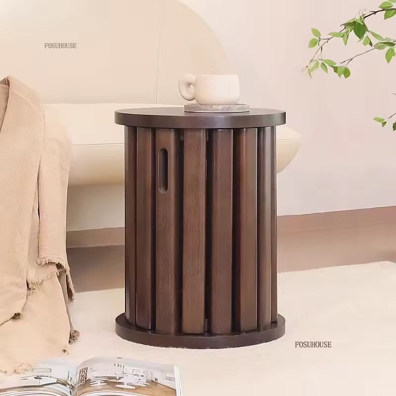 Nordic Solid Wood Stools Stackable 4-pieces Combination Portable Dining Stools Dress Makeup Stools for Living Room Furniture