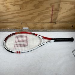 Wilson Roger Federer 110 Tennis Racquet Racket L2 4 1/4 Power Strings Stop Shock Pads 27” NICE!!! Grip in 7 out of 10 condition. Racket itself is exce