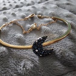 Swarovski Crescent Moon Braclet-Sublima bangle