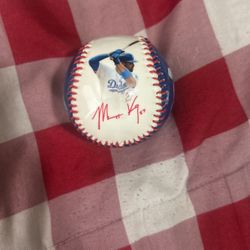 Dodgers printed signed baseball with coin tin