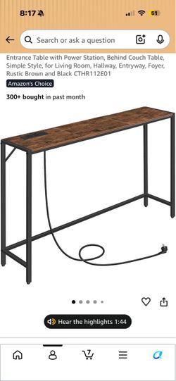 Entrance table, foyer, w/ power station
