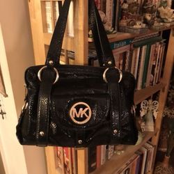 Black/ gold Michael Kors leather purse