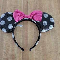 Disney Minnie mouse sparkly sequenced easy quenced headband Ears