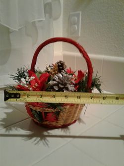 Artificial flowers in basket, Great for the Holidays . Asking $15