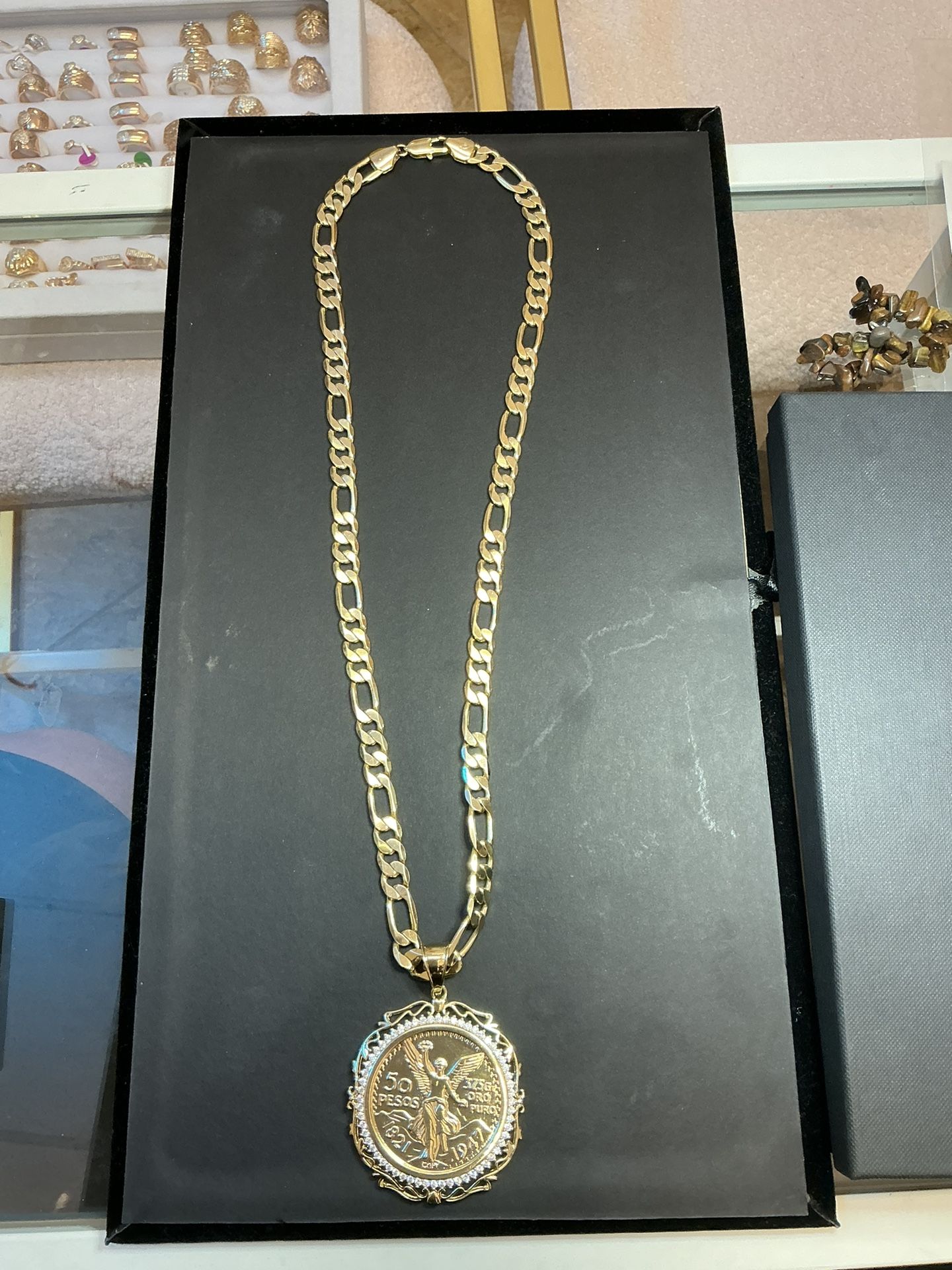 14k Gp Centenario Chain And Pendant