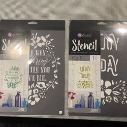 Lot of 2 Prima Marketing Stencils 8"X10”