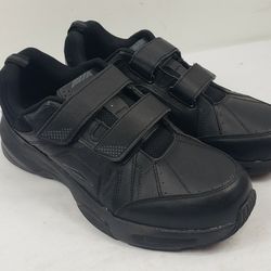 AVIA Mens 13 W Black Leather Athletic Sneaker Strap up Casual Walking Shoes 