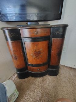 Demilune credenza cabinet