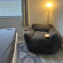 Giant Plush Bean Bag Chair with Armrests