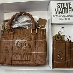 *NEW* STEVE MADDEN Purse Satchel Bag & Wallet Set - Cognac