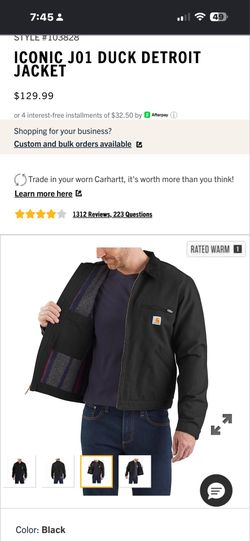 Carhartt men’s jacket XXL