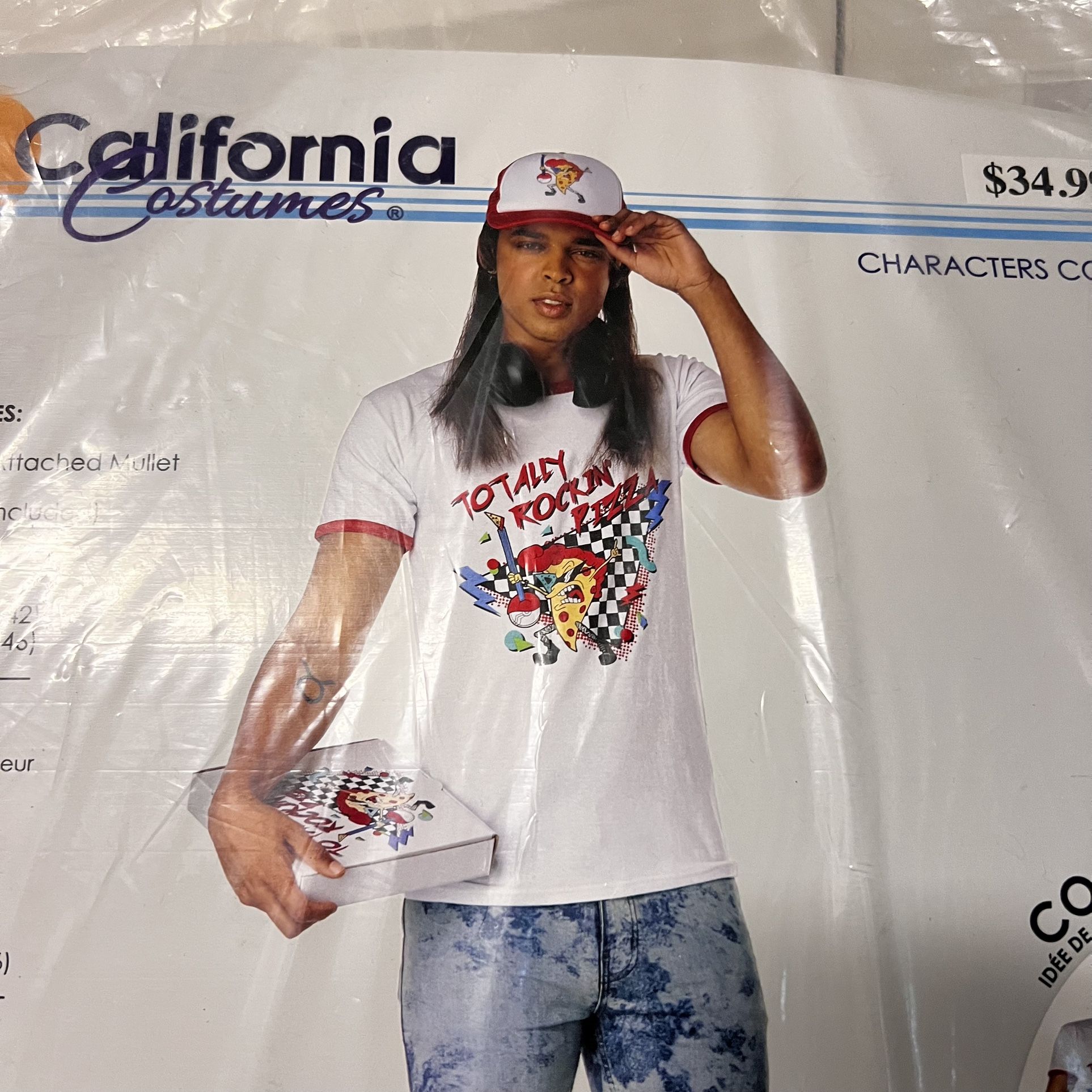 NEW 80s Pizza Delivery Guy Halloween Costume-Large/XL