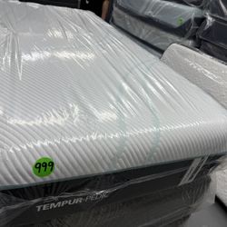 TWIN SIZE TEMPURPEDIC PROADAPT (MEDIUM) HYBRID MATTRESS & BOX SPRING BED SET