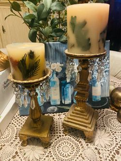 Vintage iron candle holders