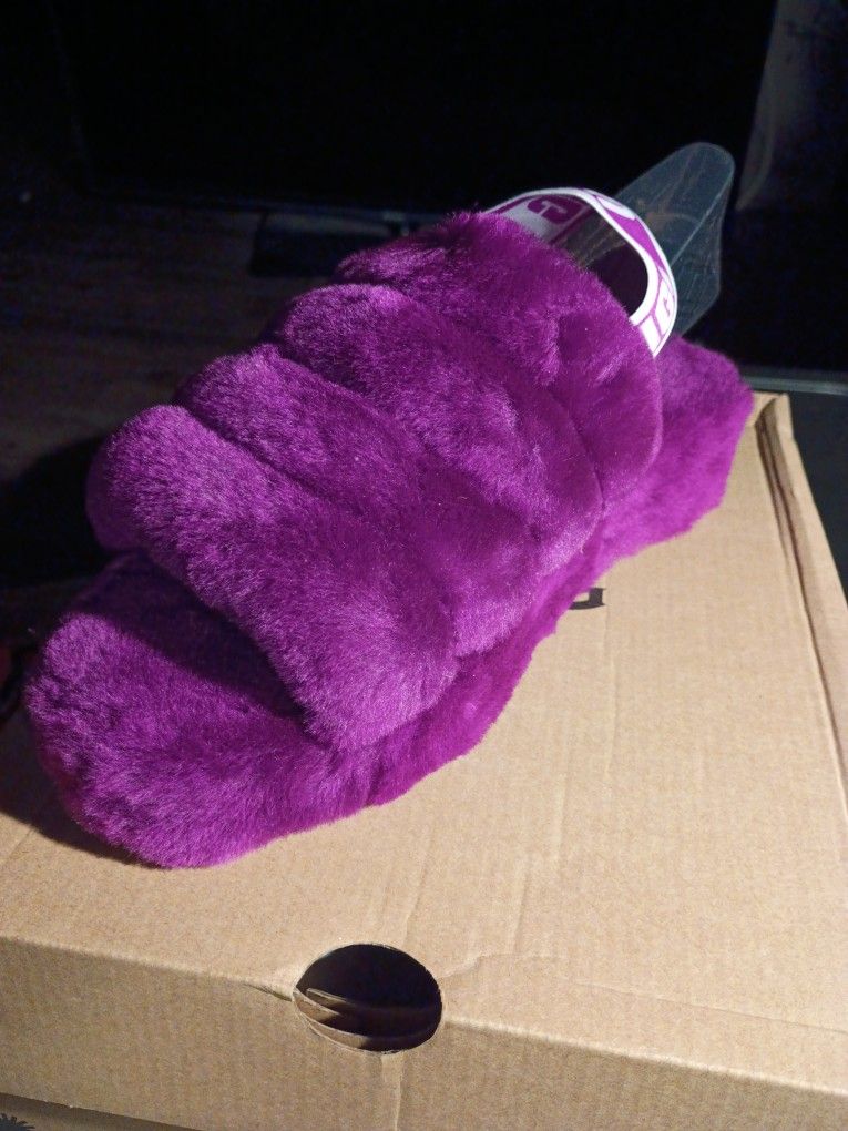 UGG FLUFF YEAH SLIDES PURPLE 8M