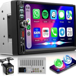 Rimoody Double Din Car Stereo, 7 Inch Touch Screen Wireless Carplay & Android Au