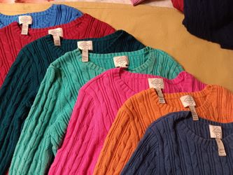 St. John's Bay Cable Knit Crewneck Sweaters – Lot of 8