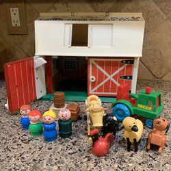Vintage fisher Price Farm House And Friends 
