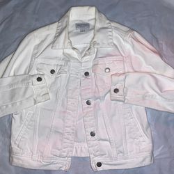 Sonoma Life Style White Long Sleeves Women's Jean Jacket Button up Size S