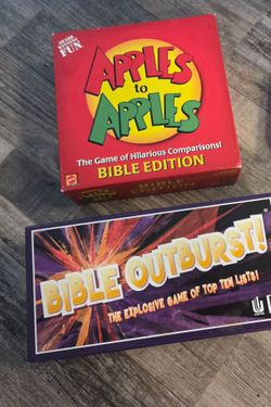 2 Games - Apples to Apples Bible version/ Bible Outburst
