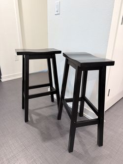 Bar Stools Set of 2, Saddle Stools 30 Inch Heigh, Bar Chairs Seat with Footrests