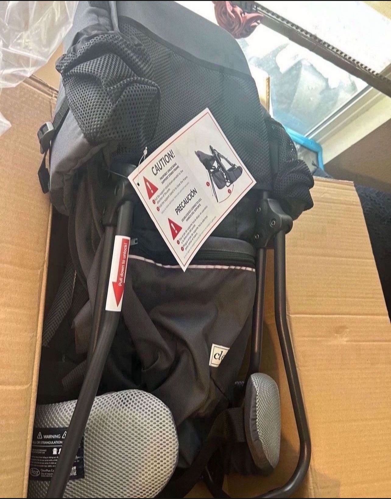 ClevrPlus Cross Country Baby Backpack Carrier, Gray, Toddler Hiking Backpack with Comfortable Seat, Adjustable Straps & Belt, Foldable Frame Lightwei